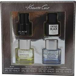 KENNETH COLE VARIETY by Kenneth Cole 4 PIECE MINI VARIETY WITH KENNETH COLE BLACK, KENNETH COLE REACTION & KENNETH COLE VINTAGE BLACK & KENNETH COLE REACTION THERMAL & ALL ARE EDT SPRAY .5 OZ