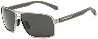 WPF Aviator Polarized Metal Frame TAC Lens UV400 Sunglasses for Men (As picture, Silver Frame Grey Lens)