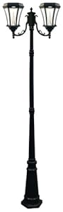 Cheapest Gamasonic GS-94D 7-Foot Tall Victorian Solar Lamp Post with Two Heads and LED Lights, Black - 