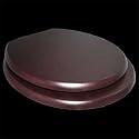 Round Toilet Seat Dark Oak Finish Hardwood, Round shape Toilet Seat, PVD Brass Hinge