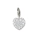 Thomas Sabo Glittering Heart Charm, Sterling Silver