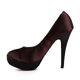 Produkt-Bild: Damen Schuhe, PUMPS, HIGH HEELS STILETTO PLATEAU SATIN, 3368A, Satin