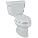 Kohler K-3531-0 Wellworth Pressure Lite Elongated 1.0 gpf Toilet with Left-Hand Trip Lever, Less Seat, White