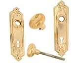 Art Nouveau Backplate and Knob Set Brass