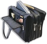 Masters Briefcase Organiser Leather with 2 Zip-around Pockets W420xD140xH300mm Black Ref 2830