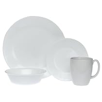 Corelle Livingware 16-Piece Dinnerware Set, Service for 4, Winter Frost