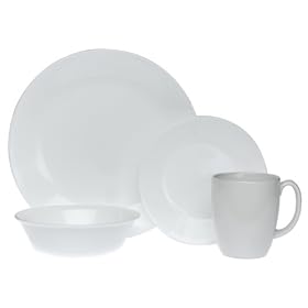 Corelle Livingware 16-Piece Set, Service for 4, Winter Frost by Dinnerware