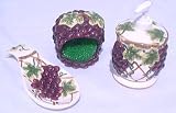 Grapes Kitchen SET Scrubby Holder Soap Pump Dispenser & Spoon Rest
