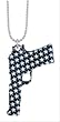 BLACK GUN NECKLACE WITH WHITE STAR PATTERN