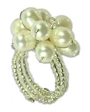Pearl and crystal ring, 'Ice Flower' 6 (US Ring Size)