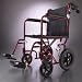 MEDLINE INDUSTRIES MDS808210AR RED ALUMINUM TRANSPORT CHAIR. NYLON UPHOLSTERY PERMANENT ARMS SWING AWAY FOOTRESTS. 12 Inch WHEELS WITH HAND BRAKES IN BACK OF CHAIR. 300LB WEIGHT CAPACITY. LIGHTWEIGHT WEIGHS ONLY 23.5 LBS. LIFETIME WARRANTY ON FRAME.
