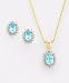 Jewelry : 18k Gold Over Sterling Silver Blue Topaz & Diamond Accent Set