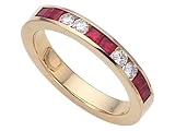 0.80 cts Genuine Ruby Band - Platinum, 18kt White or Yellow Gold LIFETIME WARRANTEE