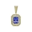 14K Yellow Gold Tanzanite and Diamond Pendant