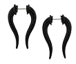 Black Acrylic Fake Expanders - 16G Ear Wire - 28MM x 44MM - Sold as a Pair