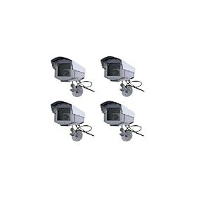 4 - Dummy Outdoor Security Cameras Imitation CCTV with Outdoor Cover