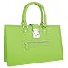 L.A.P.A. Front Zip Calf Leather Satchel Handbag Pistachio