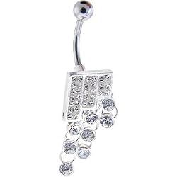Crystal Savy Geometric Cubic Zirconia Belly Ring