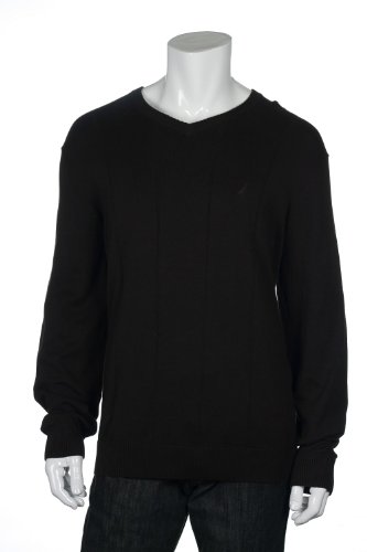 Nautica Midnight Coffee LS V-Neck Sweater