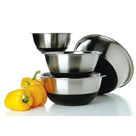 Heavy Duty Stainless Steel 2 qt. Mixing Bowl with Non-skid Silicone Bottom by Amco