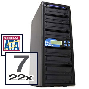 Produplicator 7 Burner 22X DVD CD Duplicator + USB 2.0 Connection (Standalone Audio Video Copy Tower, Disc Duplication Device)