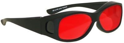 Laser Safety Eyewear - Argon Alignment (Al2) Filter In Black Plastic Fit-Over Frame Style.