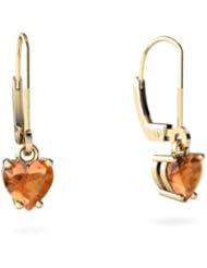 Genuine Fire Opal 14kt Yellow Gold Lever Back Earrings