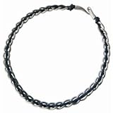 KAHUNA Mens Leather & Metal Thong Surf Necklace Boxed