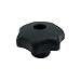 JW Winco Type D Glass Filled Nylon Plastic Blind Hand Knob with Thread Insert, Threaded Through Hole, M10 x 1.5 Thread Size x 18mm Thread Depth, 50mm Head Diameter (Pack of 1)