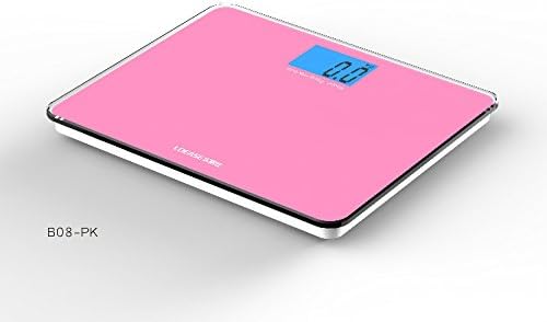 Loease B09-P14-PK High Accuracy Premium Digital Bathroom Scale with 3.6" Extra Large Dual Color Backlight Display and "Smart Step-On" Technology [NEWEST VERSION]
