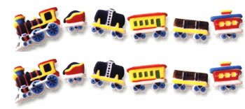 Train Cakes - Choo Choo Trains Shaped Edible Hard Sugar Decorations (12 pcs) by Lucks
