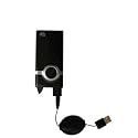 Retractable USB Cable for the Pure Digital Flip Video Mino with Power Hot Sync and Charge capabilities - Gomadic Brand w/ TipExchange Technology