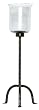Wrought Iron Large Tripod Candleholder With Crackled Glass Shade 28"H 7"D