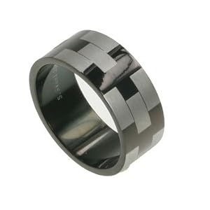 316L Stainless Steel Ring. Combination of matte and shiny polish. Width: 10mm