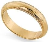 14K Gold Milgrain Heavy Classic-Fit Wedding Band, 4mm Wide