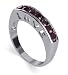 Garnet Gemstone Ring Sterling Silver Love Engraved Band