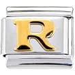 Gold Puffy Letter R Italian Charm