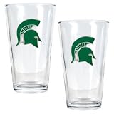 Michigan State Spartans 2pc Pint Ale Glass Set NCAA College Athletics