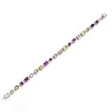 8.79 Carat Silver Multi Gem Bracelet