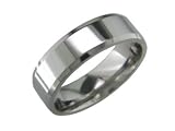 Alma Bevelled Edge Titanium Band