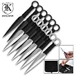 12 Piece Black & Silver Ninja Kunai Throwing Knife Set