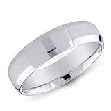 14K White Gold Ridged Edge Wedding Band