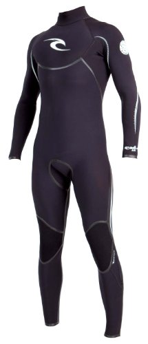 Rip Curl Mens E-Bomb Back Zip 3/2 Wetsuit (Black/White, XX-Large)