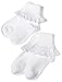Jefferies Socks 2 Pack Eyelet Lace Trim And Lace Trim Sock - White/White