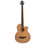De Rosa 5 String Cutaway Acoustic Electric Bass with 4 EQ - Natural (Includes eBook, Complimentary Mini Guitar & Pick)