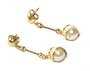 Beautiful 24k Gold Layered GL Pearl Drop Post/Stud Earrings - Lifetime Warranty! Comes Gift Boxed (le127)