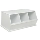 Badger Basket Three Bin Storage Cubby - White