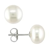 7.5-8 mm Freshwater Pearl Earrings in Silver