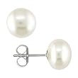 7.5-8 mm Freshwater Pearl Earrings in Silver