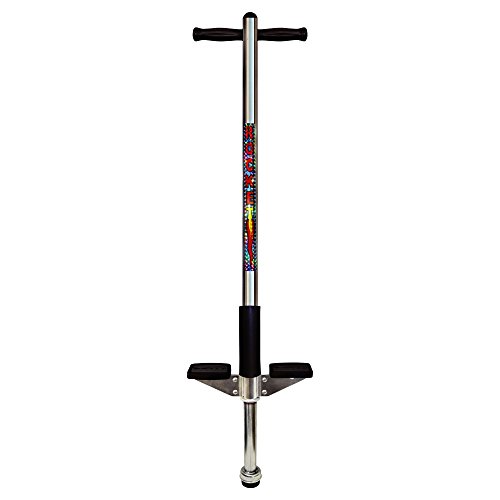 Flybar Chrome Rocket Pogo - Great Introduction Pogo Stick For Kids Ages 5 to 9; 40 to 80 lbs - Durable, Safe and Fun Kids Pogo Stick